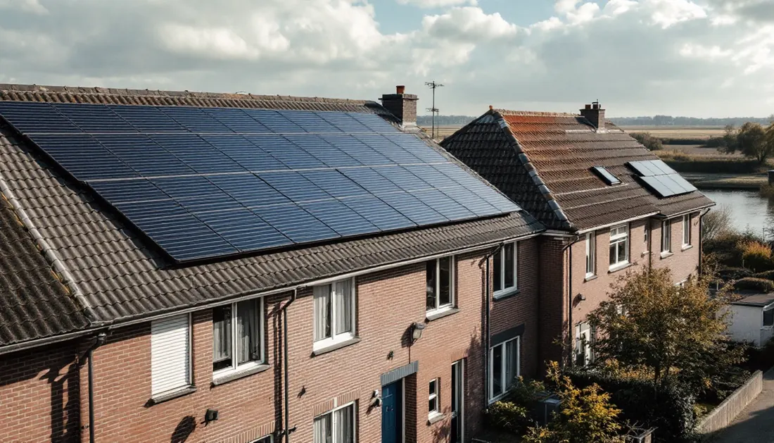 Zonnepanelen op rijtjeswoningen in Purmerend